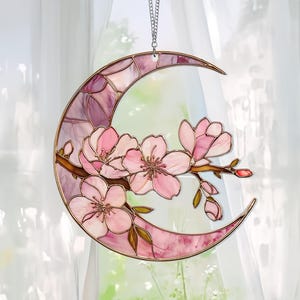 Cherry Blossom Acrylic Suncatcher Hanging, Sakura Flower Suncatcher, Cherry Blossom Lover Gift, Spring Floral, Gift for Mom, Gift For Her